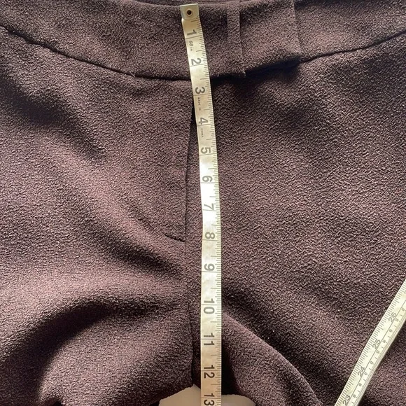 ALFANI 90’s Y2K Burgundy Wine Puddle Length Boucle Slubbed Texture Trousers Sz 8 - Picture 6 of 10